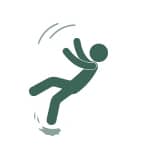 Slip and fall accident icon