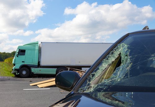 A truck wide right turn accident.