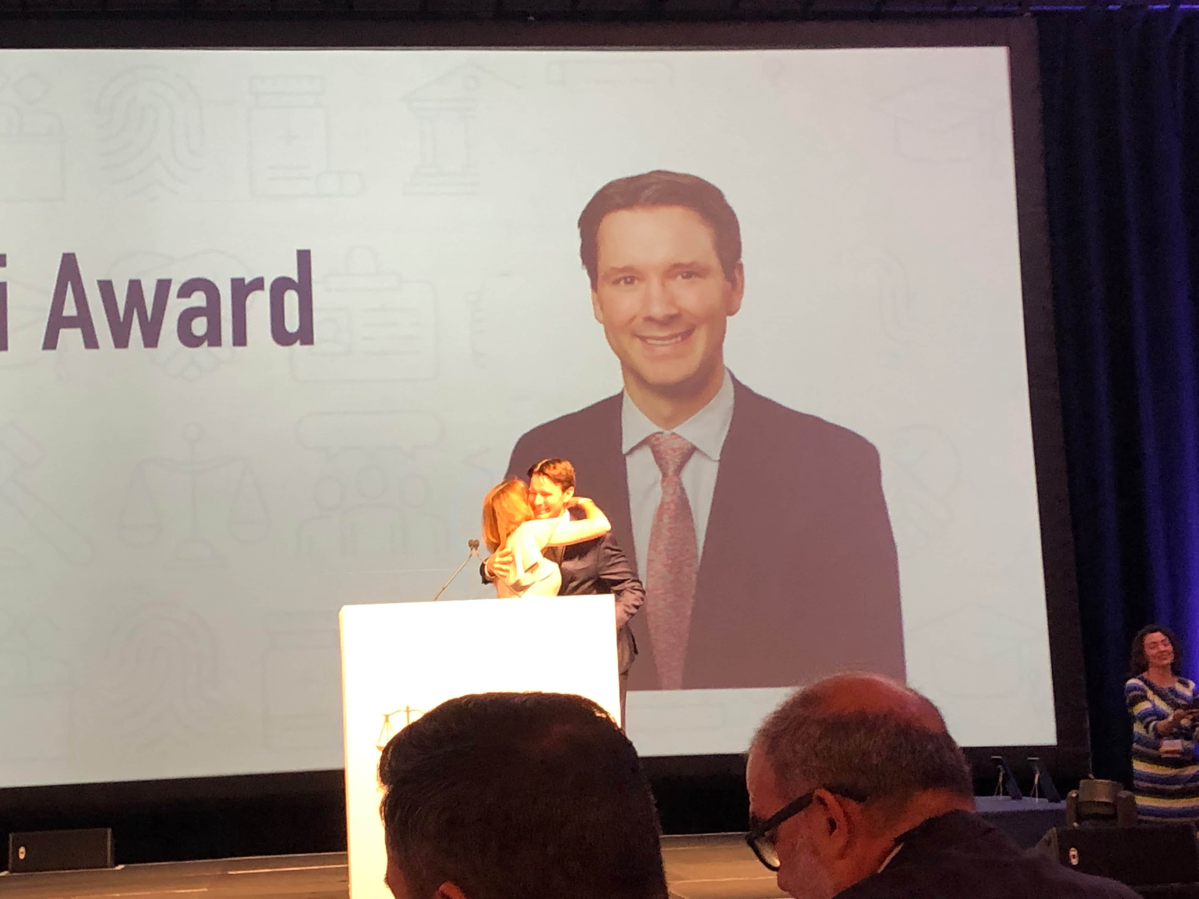 Patrick A. Salvi II Accepting Wiedemann & Wysocki Award