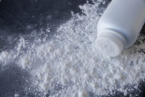 Spilled talc