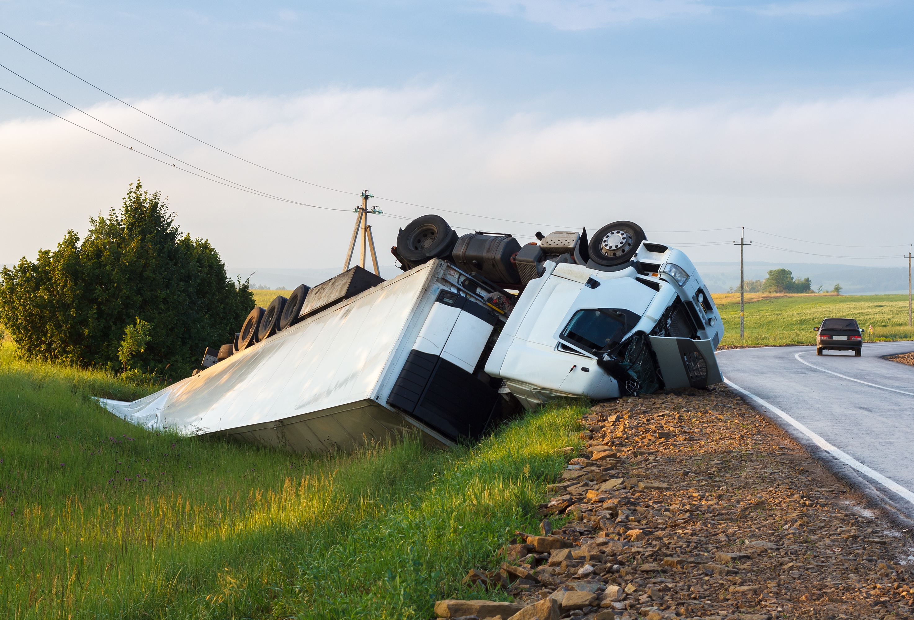 A truck has crashed on the interstate near Chicago.