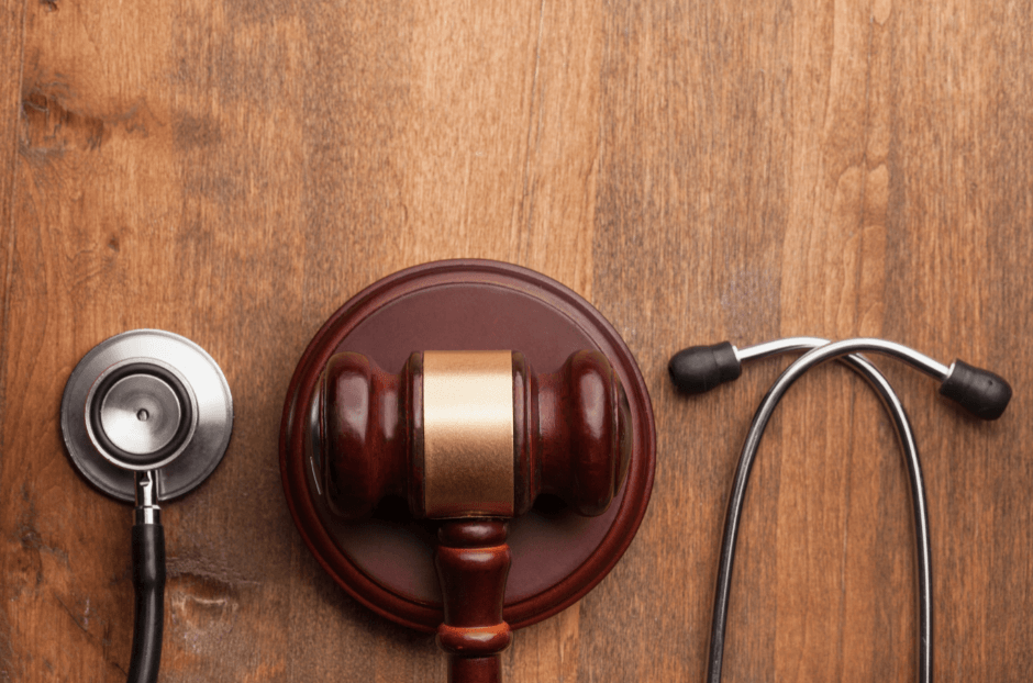 stethoscope and a gavel