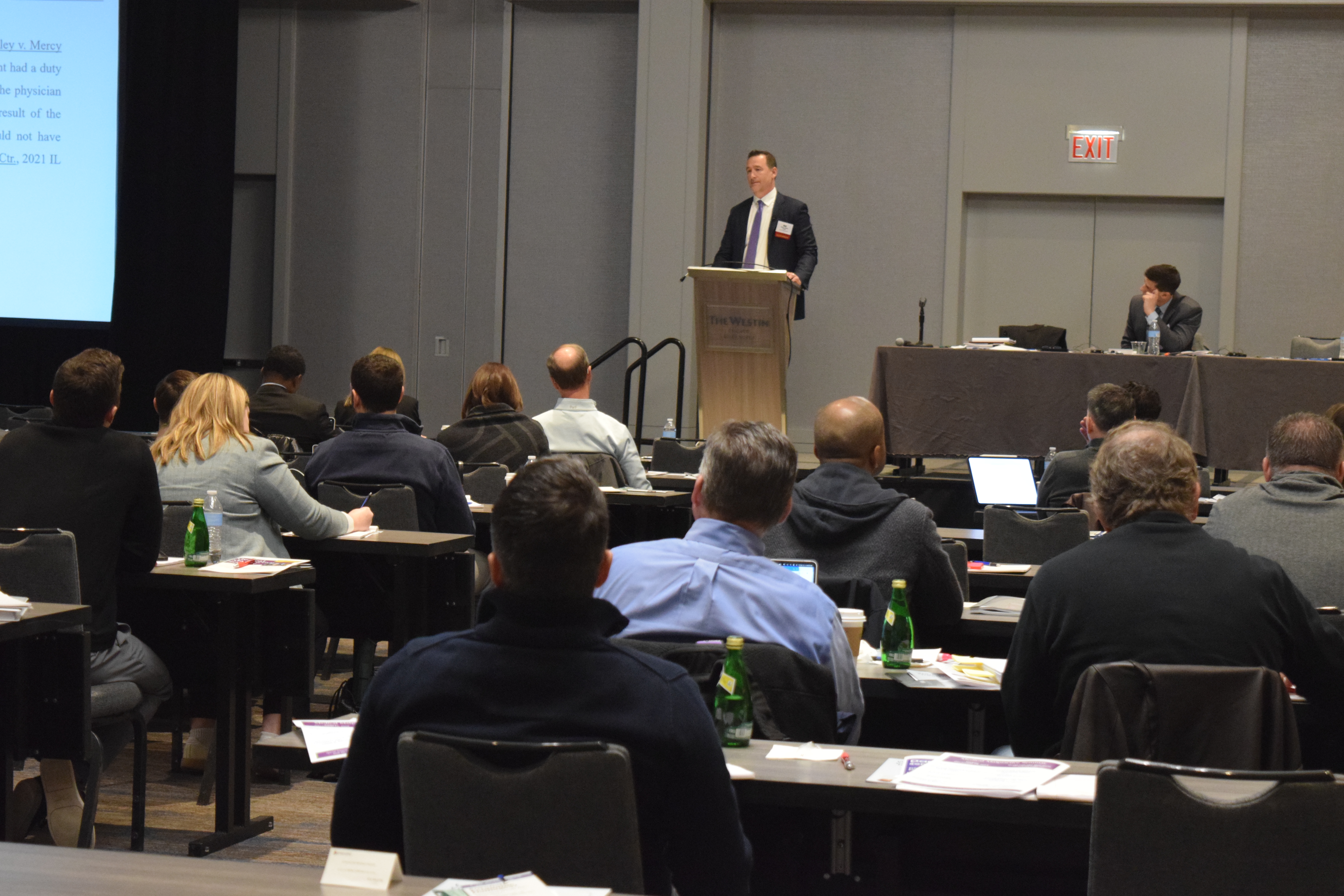 Matthew L. Williams of Salvi, Schostok & Pritchard speaking at ITLA's 2024 Medical Malpractice Seminar.